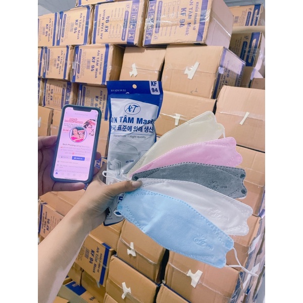 SET/THÙNG KHẨU TRANG KF94 ĐỦ MÀU 4 LỚP GIẤY KK