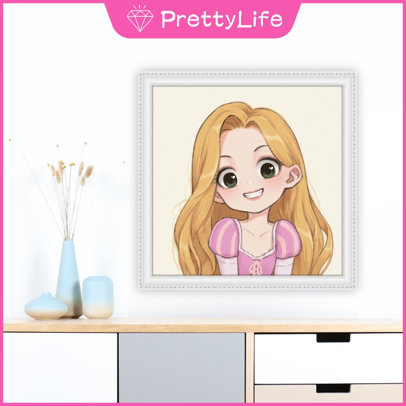 Tranh đính đá 5D tự làm hình công chúa Disney 30x30cm/40x40cm/50X50cm