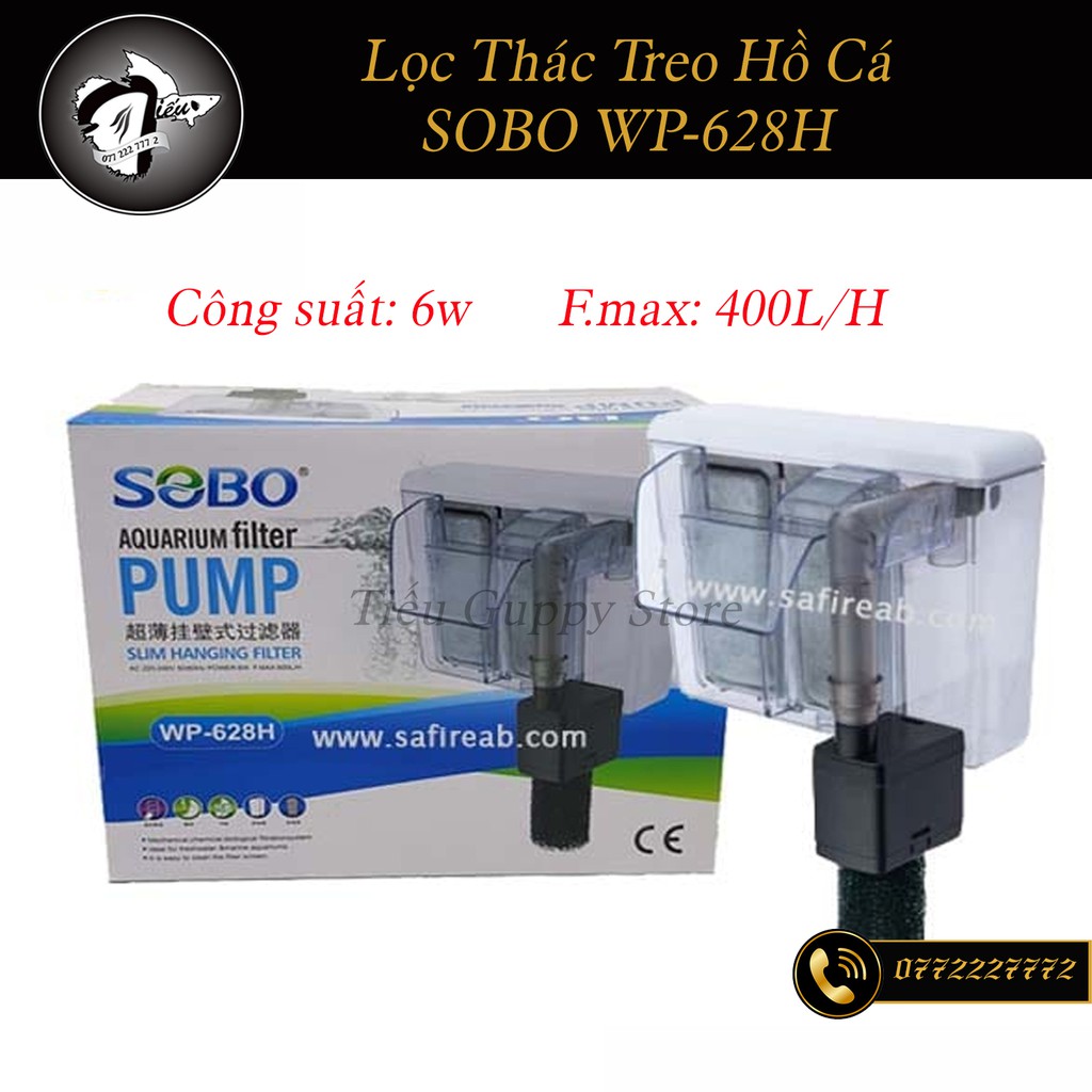 Lọc Thác Treo Thành Hồ Cá chuyên dụng SOBO WP 618H, WP 628H, WP 638H