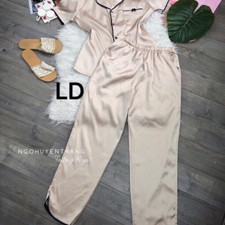 BỘ NGỦ PIjama Lụa TAY CỘC QUẦN DÀI