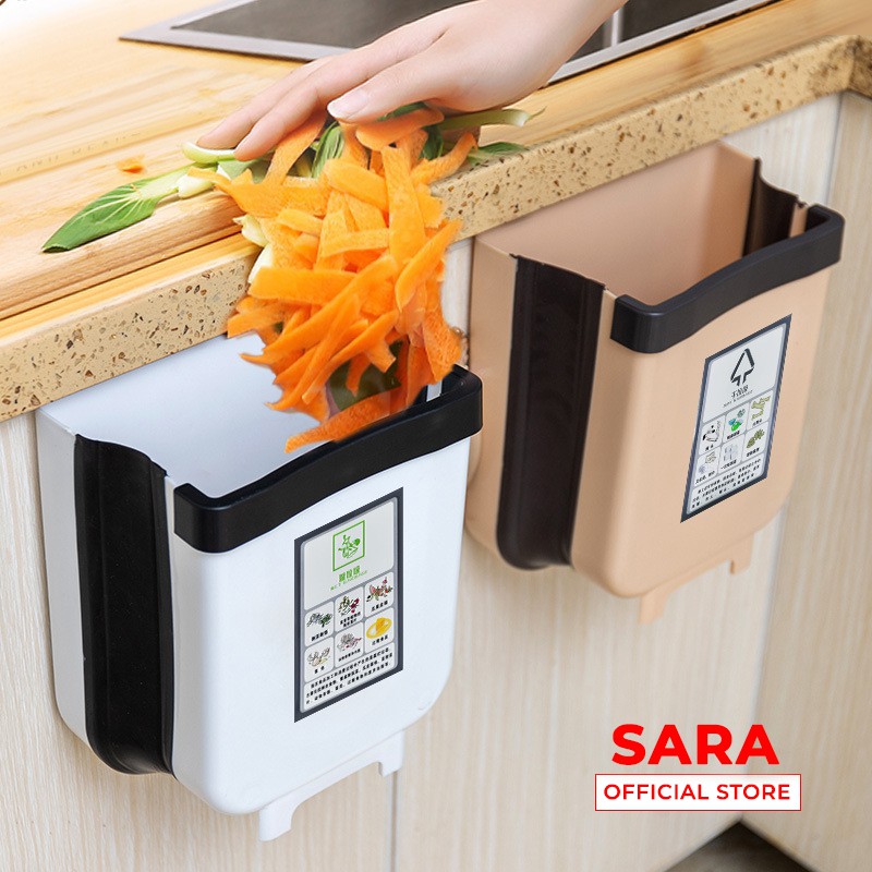Thùng Rác Gấp Gọn Thông Minh Treo Tủ Bếp Đặt Trên Sàn Linh Hoạt shopsara