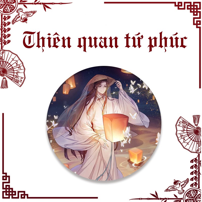 (TGCF4) Huy hiệu IN HÌNH Thiên quan tứ phúc Hoa Thành Tạ Liên anime chibi dễ thương tiện lợi