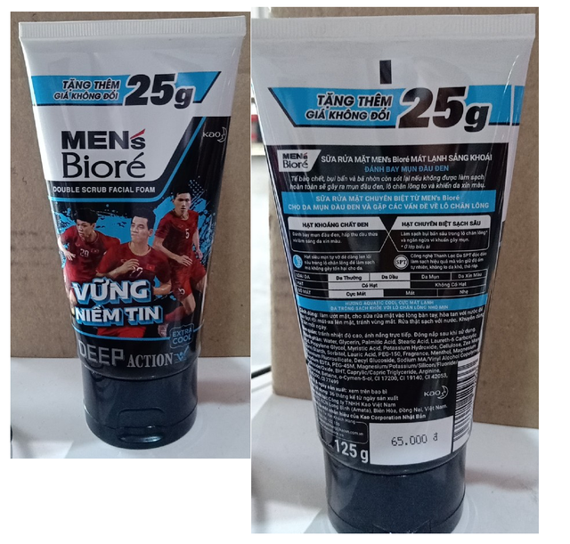 Sữa Rửa Mặt MEN's Bioré Foam Deep Action Extra Cool Mát Lạnh Sảng Khoái 100g(tặng thêm 25g chương trình có hạn)