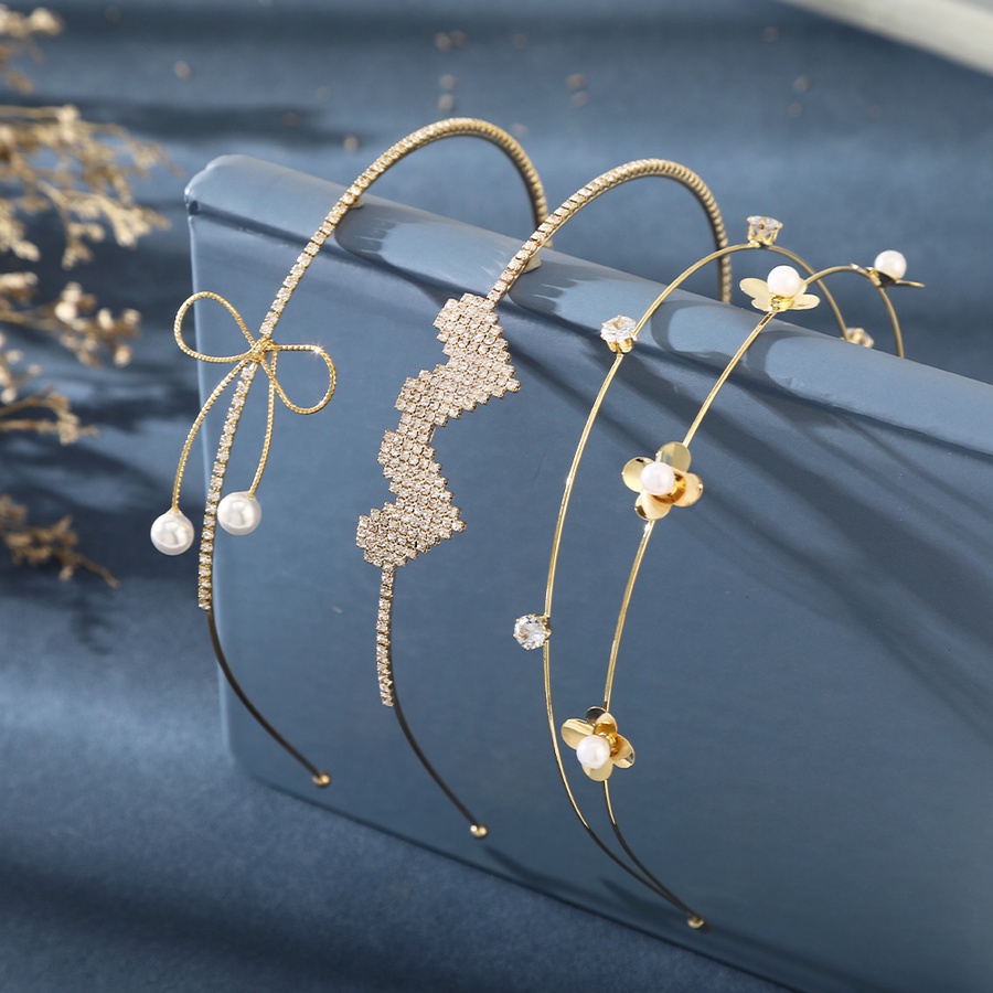 Băng Đô Cài Tóc Bằng Hợp Kim Đính Đá Và Ngọc Trai Thời Trang Cho Nữ