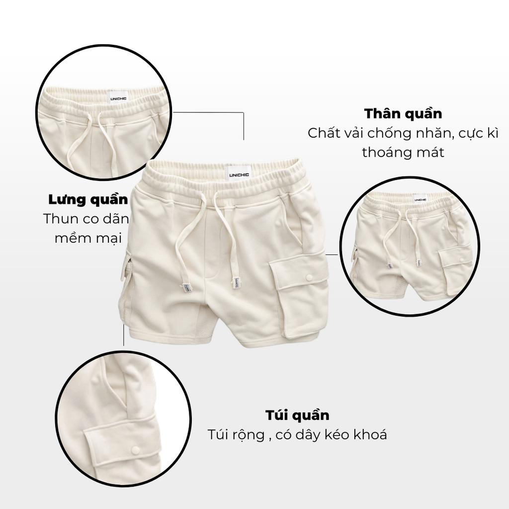 Quần Lửng Nam Màu Xám,Đen, Trắng, Đen, Xanh Đen Quần Short Nam Tập Gym, Chạy Bộ QDTH270 Zunichic