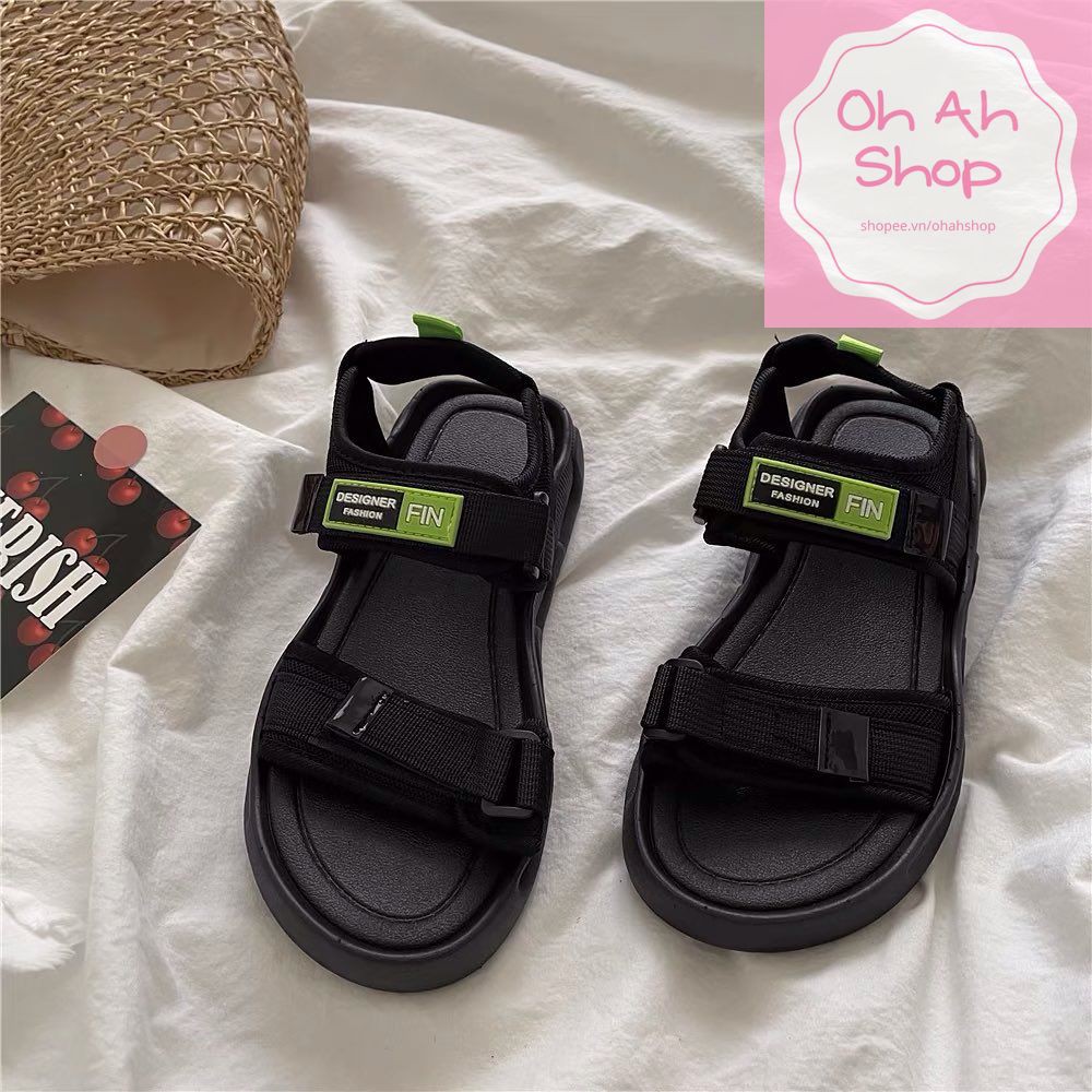 [Mã FASHIONT4WA2 giảm 10k đơn từ 50k]  Dép Sandal Dép quai hậu chuẩn dáng HOT Hàn Quốc LOGO FIN GOM ORDER