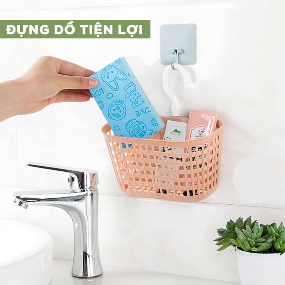 Giỏ đựng đồ treo tường giỏ đa năng có móc tường nhà tắm nhà bếp 3241