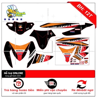 Ten rời xe click 110 repsol dán xe đen