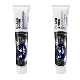 Bộ 2 Tuýp kem đánh răng than hoạt tính Dontodent Black Shine 75ml - đức