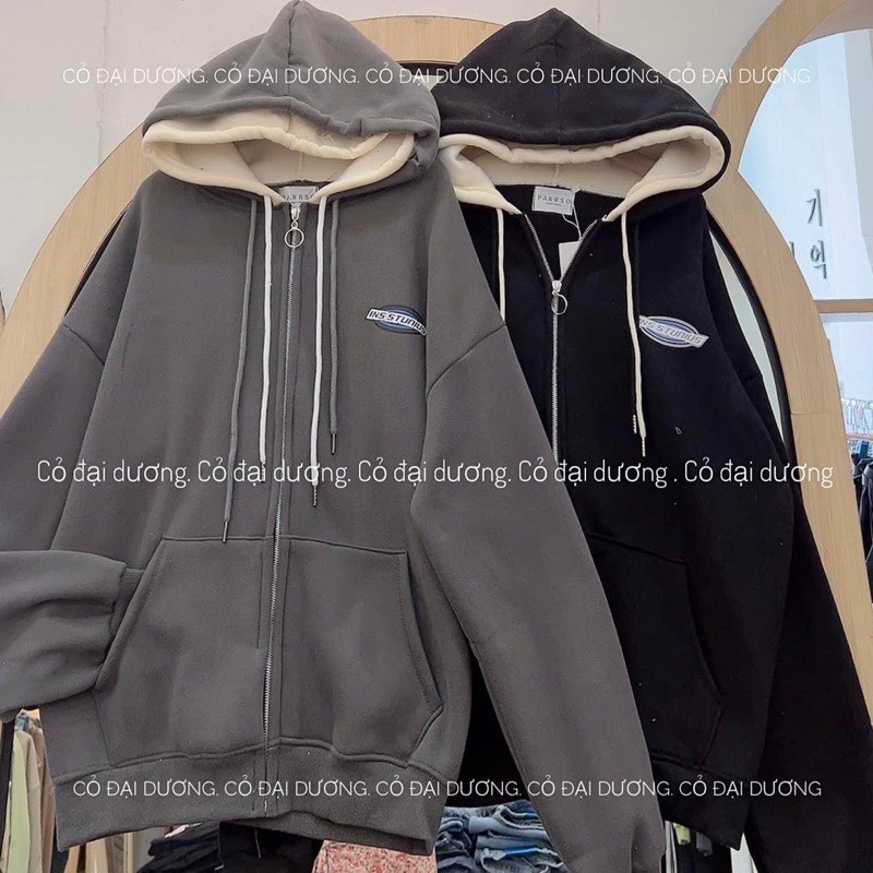 Áo khoác nỉ hoodie form rộng mũ 2 màu in logo phong cách hàn quốc CAMASTORE M451