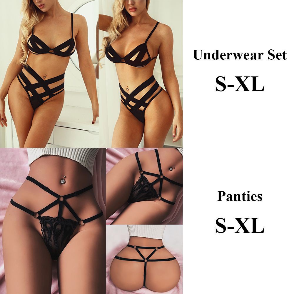 Bộ Đồ Ngủ Bikini Hai Mảnh + Quần Lọt Khe Gợi Cảm Cho Nữ