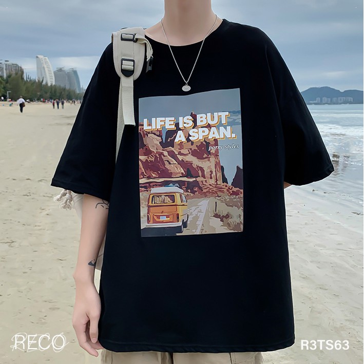 Áo thun, phông nam nữ Hàn Quốc cao cấp dáng rộng tay lỡ T-Shirt Loose R3TS63 Unisex