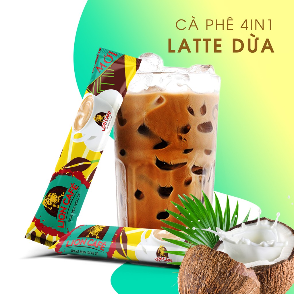 CÀ PHÊ SỮA HÒA TAN LIONCAFE (TƯƠI, NHÂN SÂM, CAPPUCINO DỪA, LATTE DỪA, GU SỮA ĐÁ, MACCHIATO) [GÓI LẺ - SIÊU RẺ - 7 LOẠI]