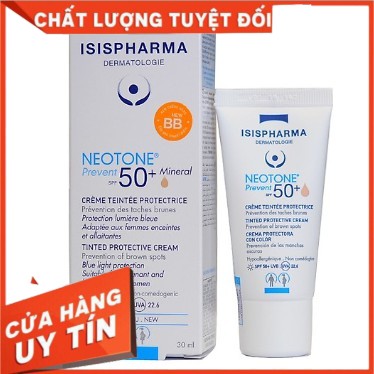 [CHÍNH HÃNG]Isispharma Neotone Prevent SPF 50+ Light Tint (30 ml): Kem chống nắng, mờ nám, sáng da và che khuyết điểm.