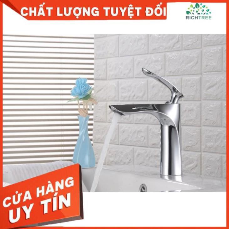 [FREE SHIP] Vòi lavabo NÓNG LẠNH MR cắm chậu chất liệu đồng nguyên khối mạ crome sáng bóng