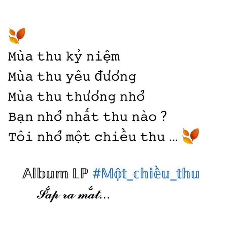 Đĩa than vinyl Một Chiều Thu - phát hành 31/12