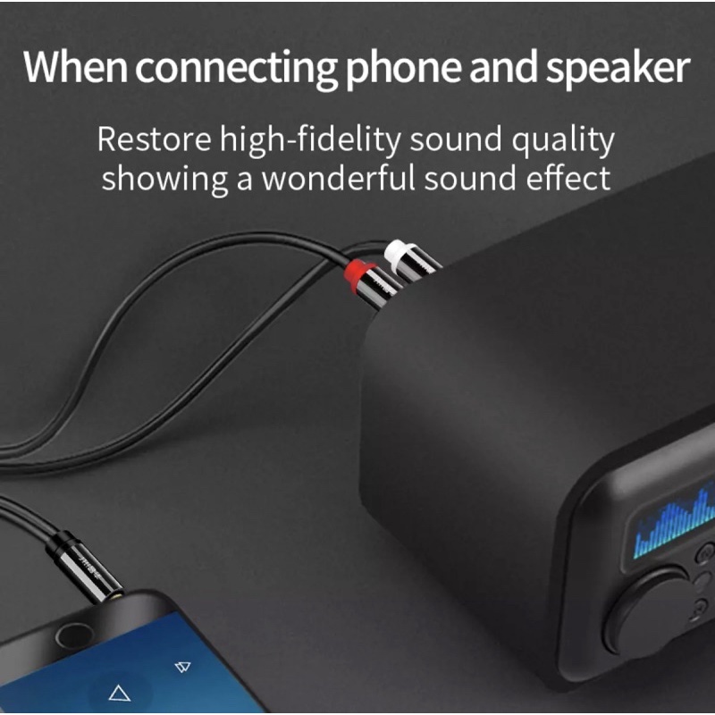 Cáp Âm Thanh 3.5 to 2 RCA - Jack Chuyển Đổi 3.5mm Sang RCA - HiFi Stereo AUX RCA for Amplifier