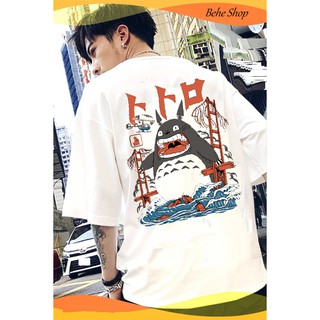 Áo phông nam nữ phong cách nhật bản totoro giận dữ form rộng vải dày mịn thoáng mát 050520213