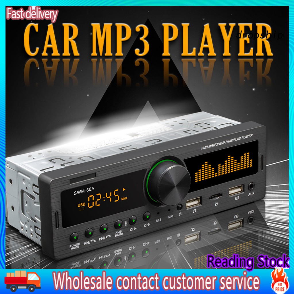 Máy radio bluetooth SWM-80A 2 đầu cắm usb tiện dụng cho xe hơi