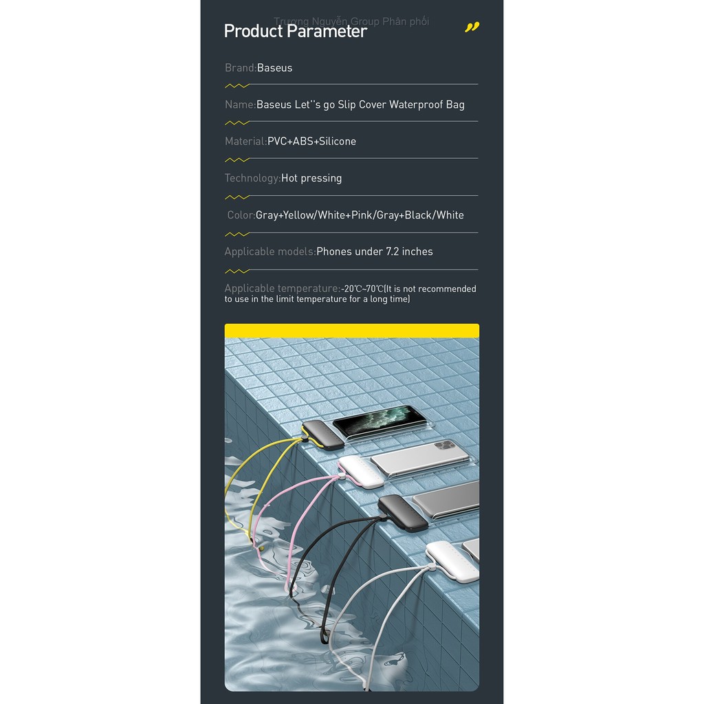 Túi Chống Nước Chất Lượng Cao Cho Điện Thoại - 4 Lớp An Toàn Chống Được Hơi Nước Thẩm Thấu Baseus New 2021