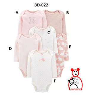 [Size 18M] Lẻ body tay dài Carter’s chính hãng, hình Thỏ Hồng