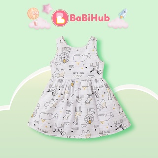 Váy Xẻ Lưng Phối Nơ Họa Tiết Động Vật Đáng Yêu