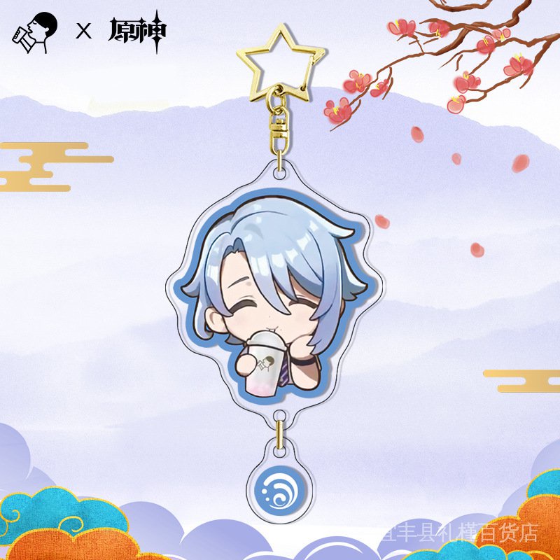Genshin impact Heytea Tên doanh Thiết bị ngoại vi Acrylic Quà tặng PP Kẹp Standee Trâm cài móc khóa Laser Star Magic Huy hiệu Kamizato Ayaka Kamizato Ayato Quà tặng 8DVT