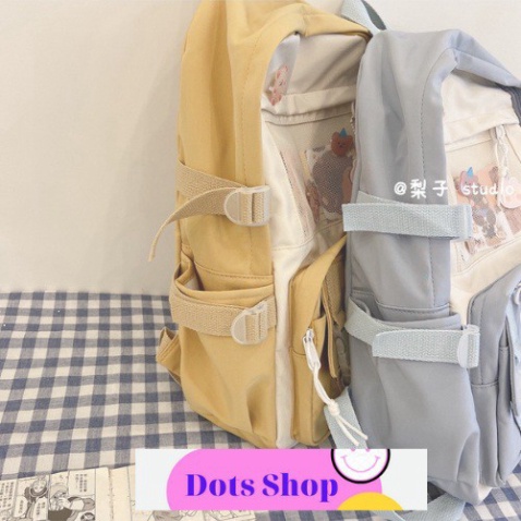 Balo Học Sinh Cấp 2 Cấp 3 Cặp Sách Nữ Nam Đi Học Ulzzang Thời Trang Hàn Quốc Dots Shop Chống Thấm Nước Giá Rẻ - Hàng nhậ