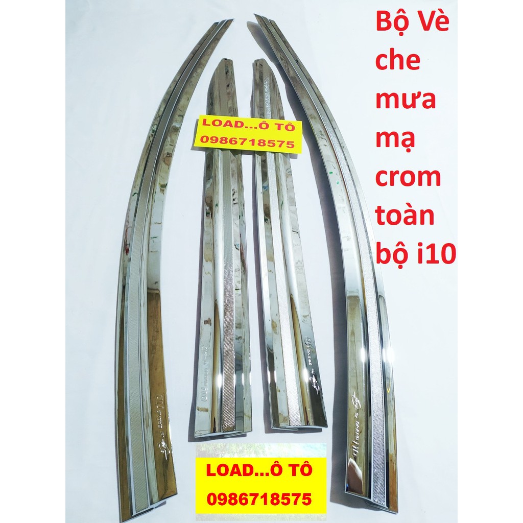Vè Che Mưa Xe Hyundai Grand i10 2016-2020 Mạ Crom Toàn Bộ Cao Cấp Cho Bản Hatback, Sedan Hàng Hàn Quốc
