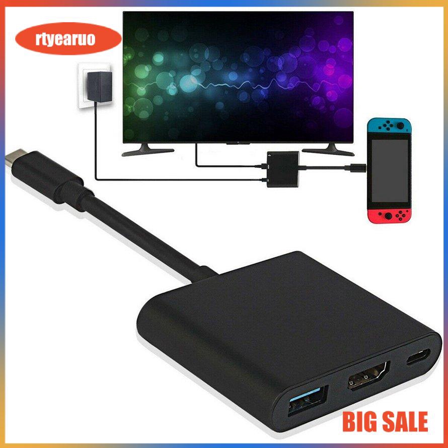 Hub chuyển đổi Type-C sang HDMI 4k/USB/TypeC 3 trong 1 cho Macbook/ iPad/Nintendo Switch