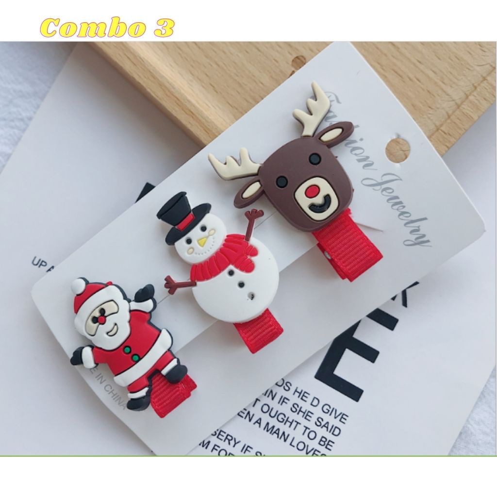 Kẹp Tóc Bé Gái Họa Tiết Giáng Sinh ❤️ Món Quà Noel Giáng Sinh An Lành Ấm Áp Yêu Thương Cho Bé KT01