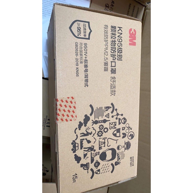 Combo 5 Khẩu trang 3M 9501+ và 9501V+. Chống hoá chất, Bụi nano PM2.5