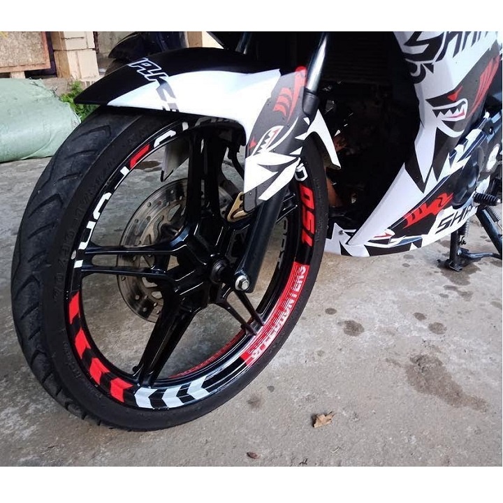 Tem dán vành xe máy Moto SPORT bản rộng giá 1 bộ dán đủ 2 bánh trước sau