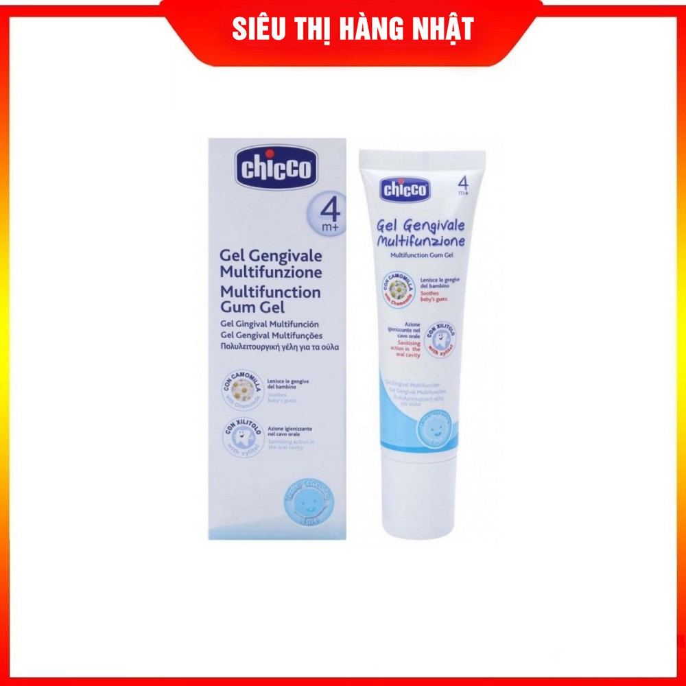 Gel mát-xa và giảm sưng lợi chiết xuất Hoa cúc Chicco 4M+