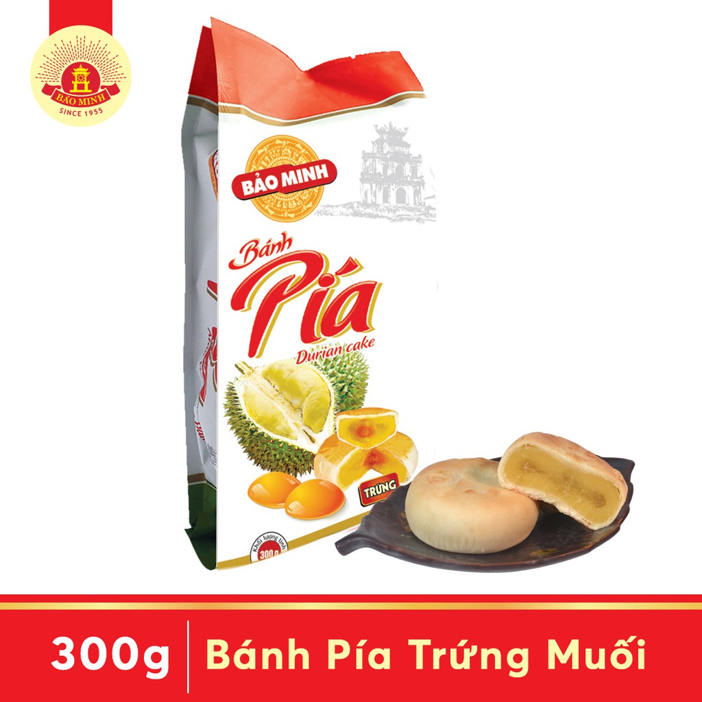 Bánh pía trứng Bảo Minh 300gr đậm vị sầu riêng