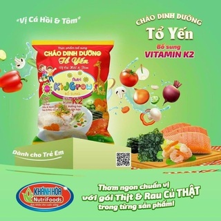 Gói cháo dinh dưỡng tổ yến vị cá hồi tôm,vị thịt bằm,vị bò bằm rau củ quả thơm ngon