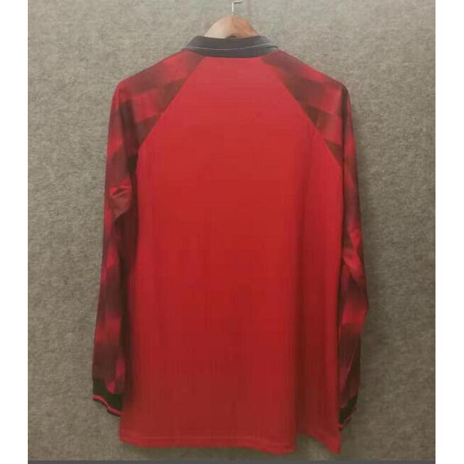 Áo Bóng Đá Dài Tay Màu Đỏ Phong Cách Đội Tuyển Manchester United 1996