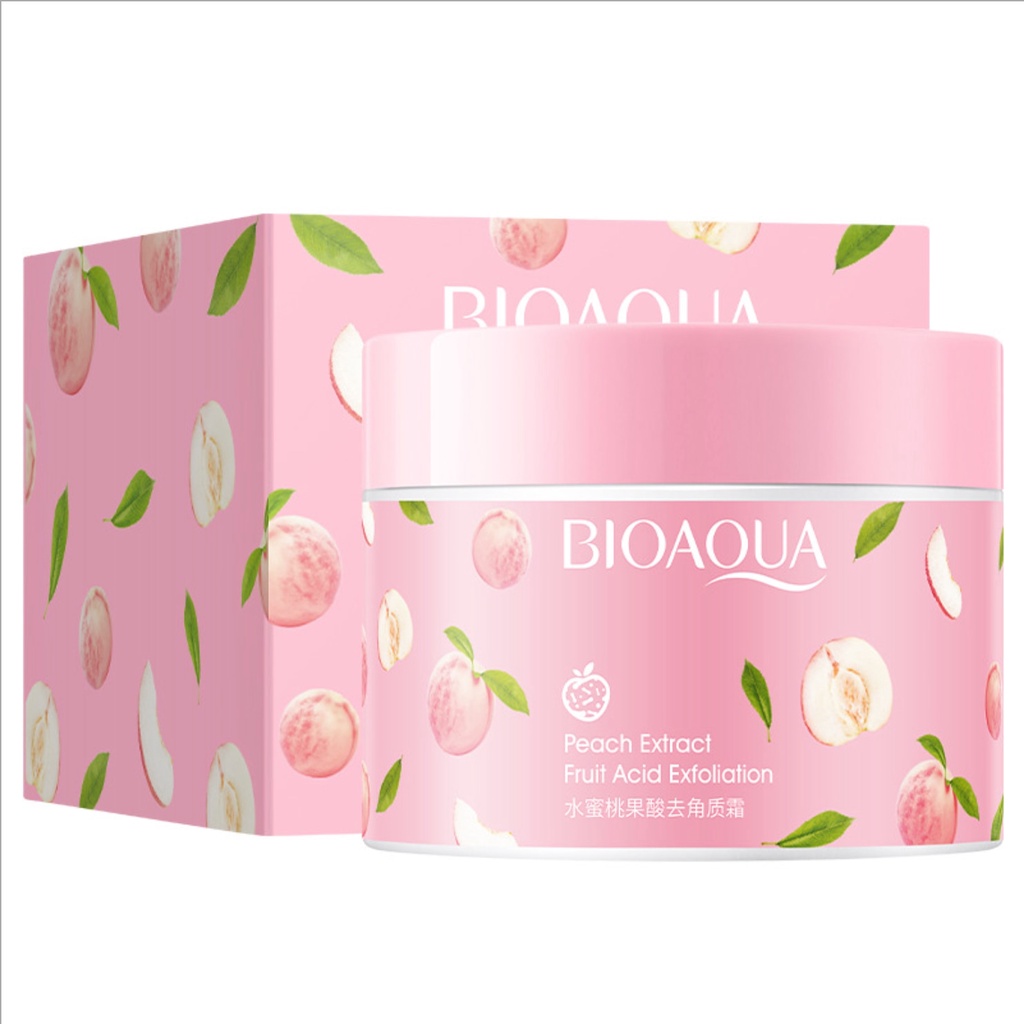 Gel tẩy tế bào chết da mặt BIOAQUA 140g chiết xuất đào làm trắng da dưỡng ẩm chuyên dụng