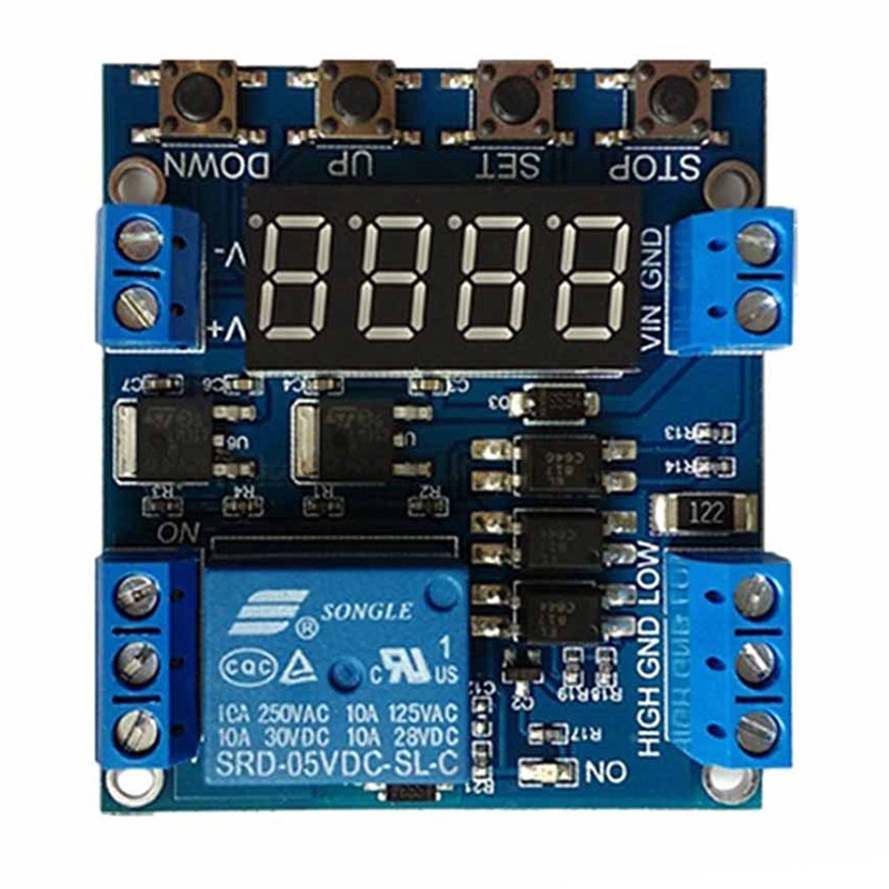 1 Mô Đun Rơ Le Thời Gian DC 6-30V 1 Kênh 5V 999 Phút Cho Arduino