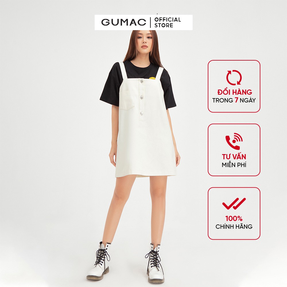 [Mã WABRG208 giảm 10% tối đa 50k đơn từ 250k] Yếm nữ phối nút GUMAC phong cách Hàn Quốc DB539 [không kèm áo thun | BigBuy360 - bigbuy360.vn