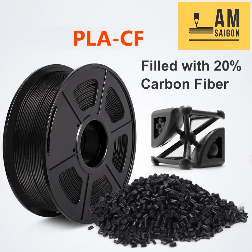 [ASA-CF PLA-CF PETG-CF] Nhựa in 3D ASA PLA PETG  Carbon Fiber siêu cứng cao cấp 1KG 1.75mm cho máy in 3D
