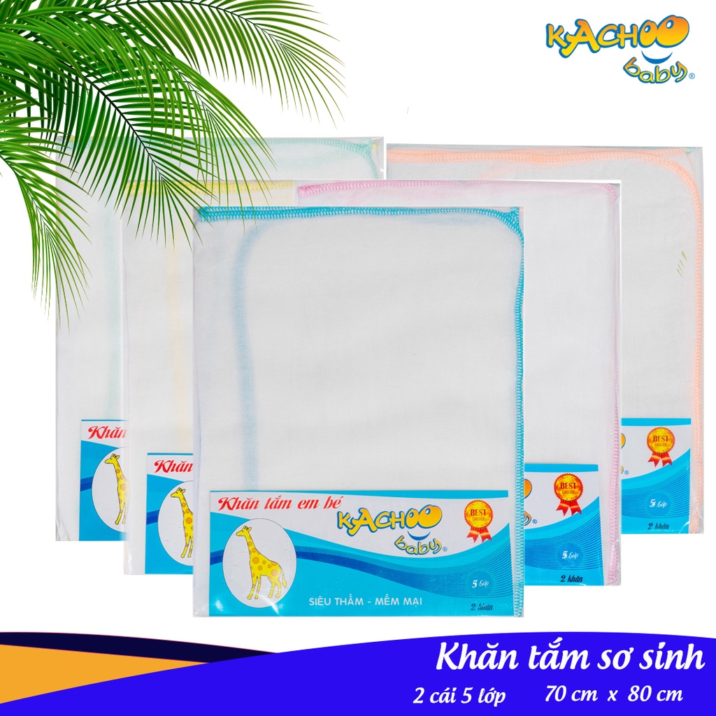 Combo 2 khăn gạc tắm 5 lớp Kachoobaby 70 x 80cm