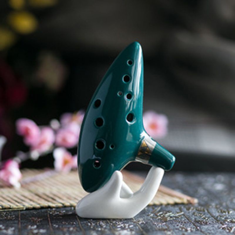 Giá Đỡ 6 / 12 Lỗ Cầm Tay Bằng Gốm Màu Trắng Cho Nhạc Cụ Ocarina