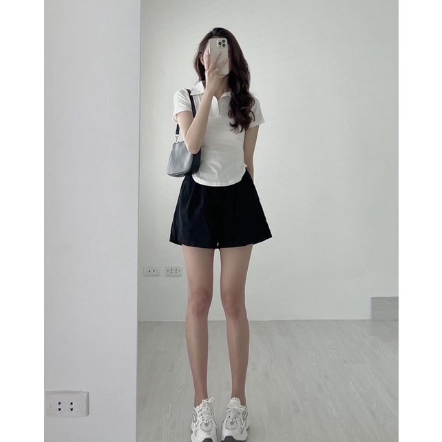 Áo cổ polo chất thun cotton ngắn tay vạt bầu