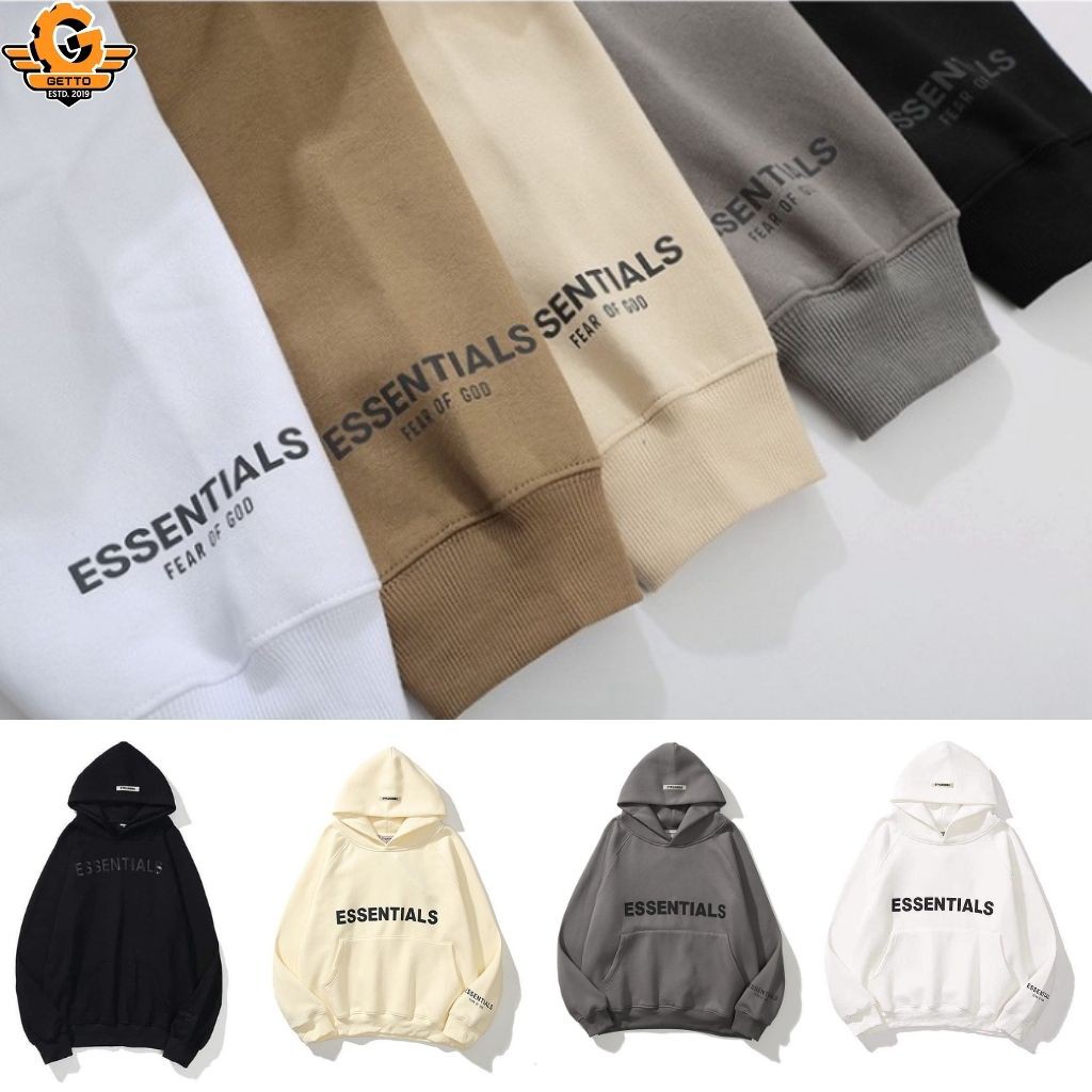 [HOT 2021] Áo Hoodie in chữ Essentials nam nữ mũ 2 lớp bằng nỉ bông, Áo nỉ bông unisex đủ 4 màu | BigBuy360 - bigbuy360.vn
