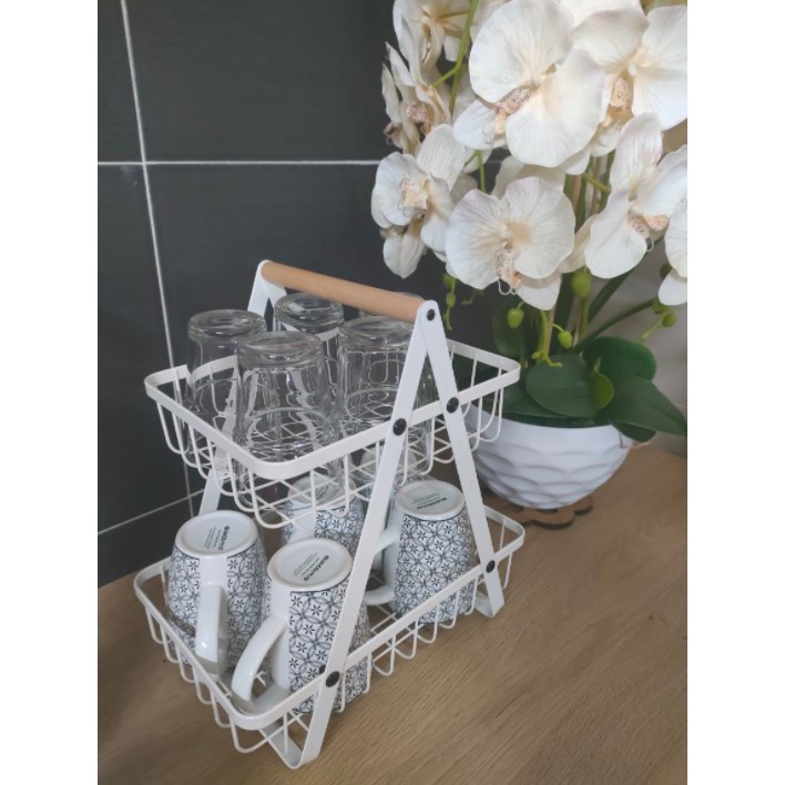 Rổ kim loại đựng trái cây 2 tầng tiện lợi