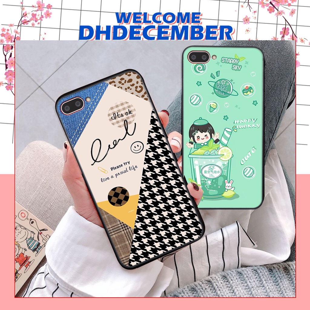 Ốp lưng Oppo A3S / A1K / A5 2018 in hình nice ,good luck happy ốp xinh viền dẻo đẹp chất