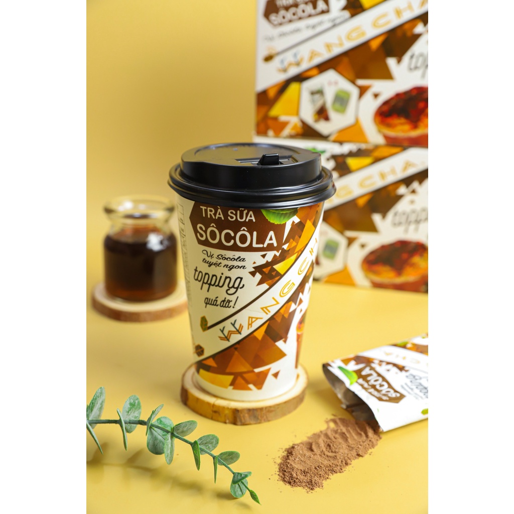 Ly Trà Sữa 3in1 WangCha nhiều vị Tặng Kèm 1 gói Topping 60g