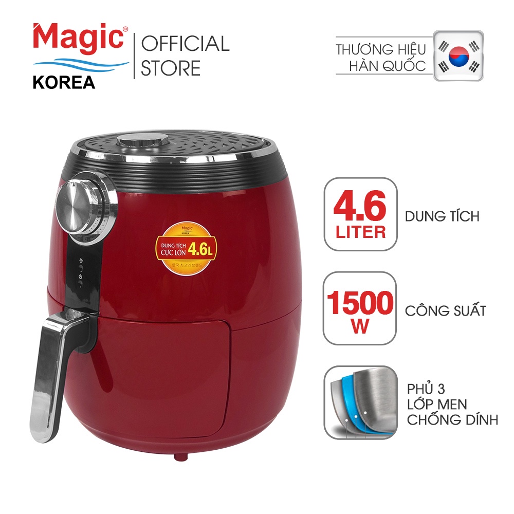 [Mã ELHADEV giảm 4% đơn 300K] Nồi chiên nướng chân không Magic Korea A-802 4.6L - Đỏ