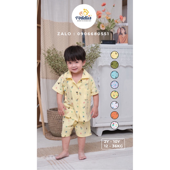 PIJAMA TAY NGẮN THUN 100% COTTON CAO CẤP CHO BÉ TRAI